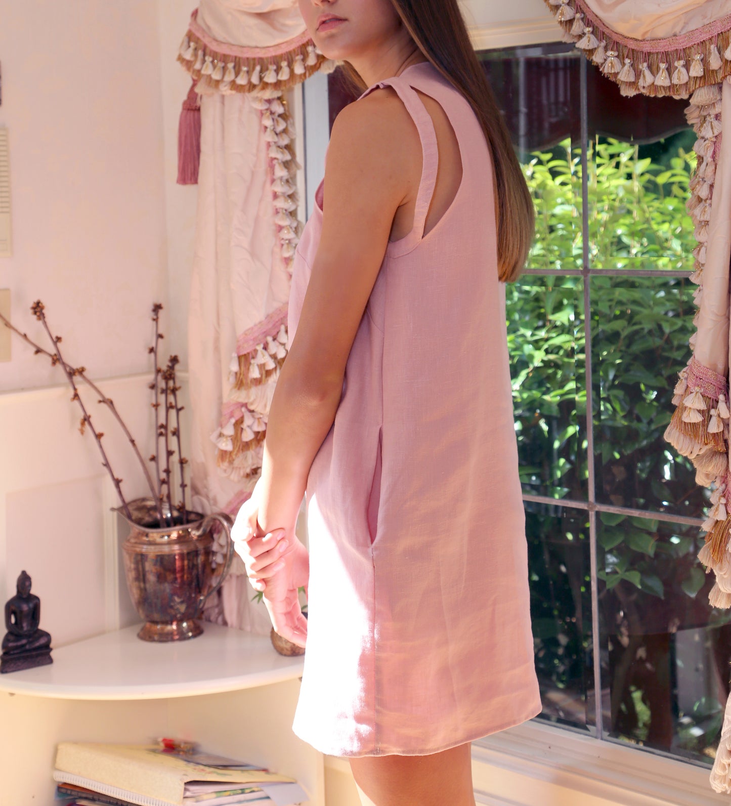 Cutout Linen Dress